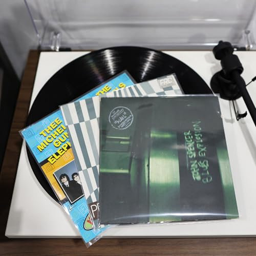 sdroceRyaM 7 Inches Vinyl Record Outer Sleeves, 100pcs Clear EP Album Covers Anti- Static Outer Sleeves for 45 RPM Record Collection Protection