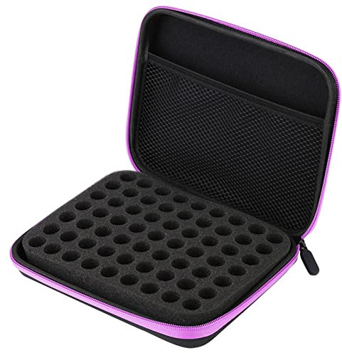 Custodia per olio essenziale Yuecoom, borsa per olio essenziale, 63 slot per l'aromaterapia portatile borse di stoccaggio dell'organizzatore (Viola)