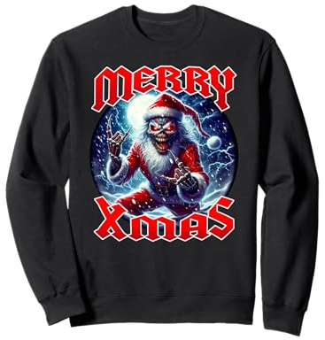 Merry Christmas Heavy Metal Weihnachten Weihnachtsmann Sweatshirt