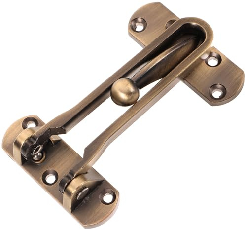 Zerodeko Verrou de Sécurité pour Porte D'entrée en Métal Couleur Bronze Vert Antique, Loquet Antivol Robuste pour Porte Intérieure, Serrure de Renfort pour Maison et Hôtel, Installation