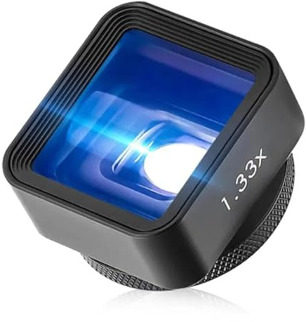 YGBWAOV 1 PCS Objectif Anamorphique Noir 1.33X pour Téléphone Portable, Objectif Vidéo Grand Écran pour Film par L'Application Filmic Pro