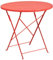 Flash Furniture Oia Klappbarer Terrassentisch aus Stahl für drinnen und draußen, 76,2 cm, rund, Korallenrot