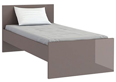 Froschkönig24 Bettgestell NAIA Bett 90 x 190 cm Mokka Hochglanz