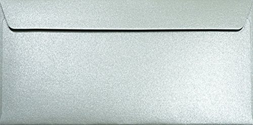 Netuno 100 Umschläge Perlmutt-Silber DIN Lang 110x 220 mm 120g Majestic Moonlight Silver Papier Briefumschläge Silber lang farbige Briefhüllen Perlglanz Briefkuverts bunt elegant schöne Briefhüllen DL