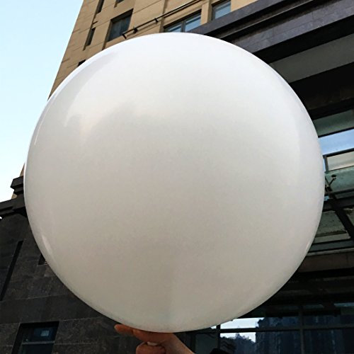 5 Große 36 Zoll Runde Ballons - Extra Dicke Wiederverwendbare Riesige Latexballons für Hochzeits-/Geburtstags-Partydekorationen, Festivals, Weihnachten (Weiß)