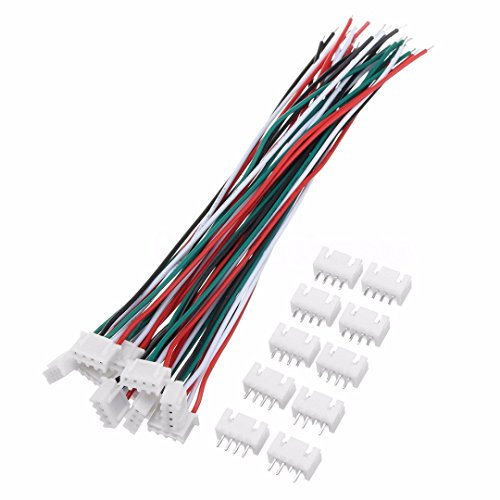 Lot de 10 connecteurs JST XH à 4 broches 2,54 mm 24 AWG avec câble électrique de 150 mm de long