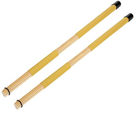 Dilwe 1 Paar Hot Rods Drumsticks, Bamboo Drum Bürsten Sticks Rod Drumsticks für Jazz Folk Music für Akustik Auftritte | Reduzierte Lautstärke | Weicherer Klang auf Fellen und