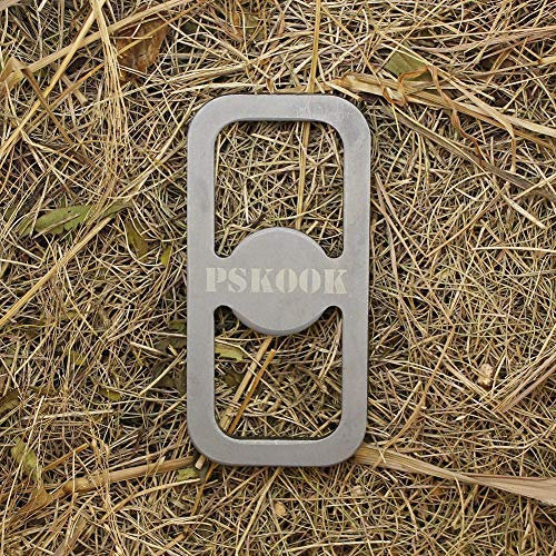 PSKOOK Flint Steel Striker Kit mit Pocket Below Primitive Fire Starter Englisch Flint Stone Steel Striker- traditioneller handgeschmiedeter Feuerstarter(PE 1)