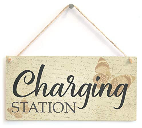 Charging Station - Phone, Tablet & Laptop Charging Station Sign/Plaque Vintage Design