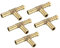 sourcing map Lot de 5 raccords de tuyau en laiton cannelé en T 3 voies pour air eau carburant gaz 8 mm