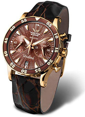 Vostok Europe Damenuhr Chronograph mit 3 Armbändern Undiné Lady Line VK64-515B569