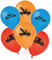 Amscan 9906590 - Latexballons On the Road, 6 Stück, Luftballons, Orange,rot,blau