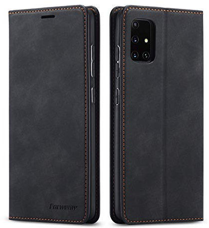 EYZUTAK Premium PU Leather Flip Folio Case for Samsung Galaxy A71 (4G), Protective Case with Kickstand Card Slot Magnetic Closure Shockproof Wallet Cover for Samsung Galaxy A71 (4G) - Black