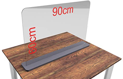 Spuckschutz aus Plexiglas mit 5mm, Virenschutz Hustenschutz Niesschutz, Thekenaufsatz Tischaufsatz Tresenaufsatz, (60-100x60cm) (90x60cm)