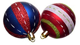 Heitmann Deco Weihnachtsbaum - 16er Set - Kugeln - Christbaum - Weihnachtskugeln - blau,rot,matt - Durchmesser: ca. 6 cm