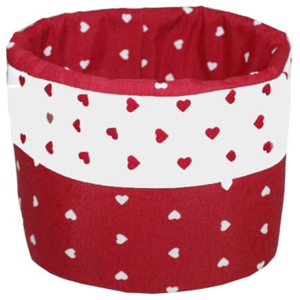 Russo Tessuti Centrotavola Contenitore Cucina Porta Cialde caffè Oggetti Zucchero Cuori -Rosso