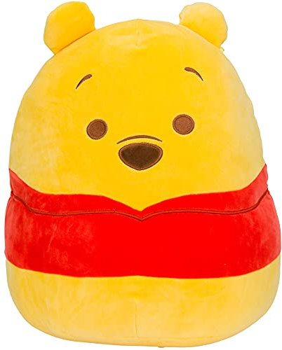 Squishmallows Peluche Disney Winnie l'ourson de 35 cm - Ajoute Winnie l'ourson à ta Collection ; Peluche géante Ultra Douce ; Jouet Officiel Kelly Toy, Jaune et Rouge