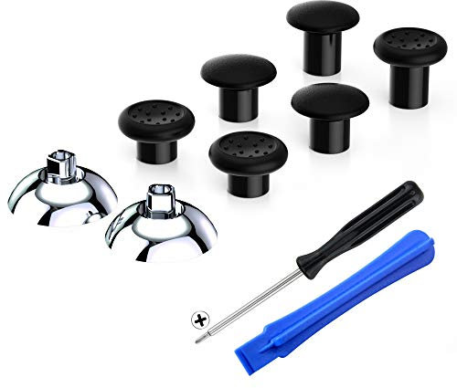 eXtremeRate ThumbsGear Levette Analogiche per ps4&per ps5 Controller Analogici Stick Ergonomico Intercambiabile per ps4 Pro Slim Joystick-3 Altezze-Argento Cromo Lucido&Nero