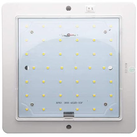 TOTMOX Plafonnier LED carré à économie d'énergie 12-24 V 9 W pour camping-car, lumière blanche