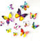 TUPARKA 36 Pieces 3D Butterfly Wall Stickers Wall Butterflies Garden Decorations Girls Bedroom Accessories (Rainbow)