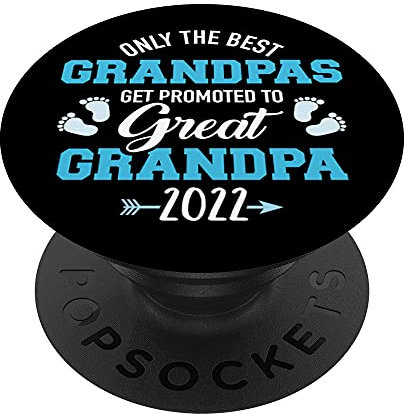 Meilleurs grands-pères promus rang d'arrière-grand-père 2022 PopSockets PopGrip - Support et Grip pour Smartphone/Tablette avec un Top Interchangeable