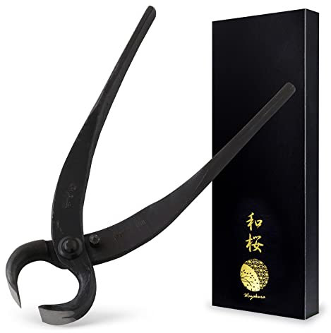 Wazakura Pince Coupe Racines pour Bonsaï et Arbustes- Forgé à la Main au Japon, 170 mm Petit Outil de Jardinage Japonais Multifonction