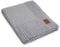 KNIT FACTORY - Uni Gestrickte Decke XL - Wohndecke - Kuscheldecke - Gestrickte Sofadecke - Plaid aus Wolle - Wolldecke - Grau - 195x225 cm