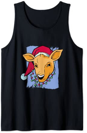 Reh mit Weihnachtsmann Mütze Xmas für Jäger Tank Top