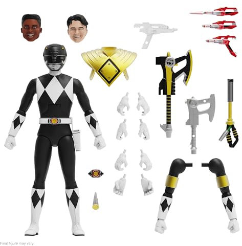 Super7 Mighty Morphin Power Rangers Figurine Ultimates Black Ranger 18 cm