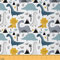 Dinosaurier Stoff Meterware Kinder Jungen Mädchen süßes Cartoon Tier Polsterstoff für Stühle Kawaii Dinosaurier Stoff zum Quilten Nähen Kleidung Geschenk DIY Kunst vorgeschnittener Stoff 92x150 (HxB)