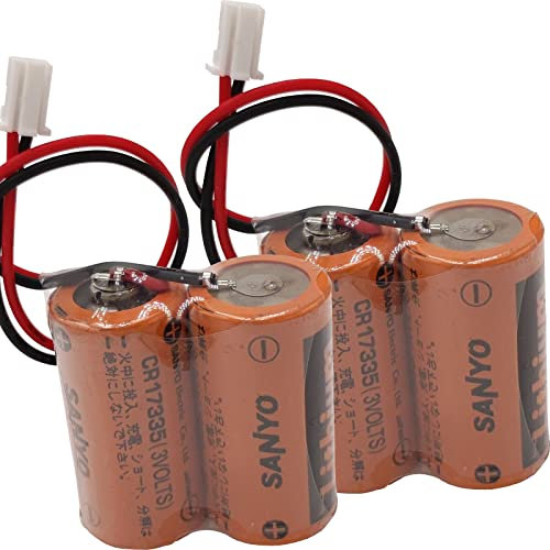 zoyfayl 2Pack 2CR17335A WK17 6V 1800mAh Lithium Battery Compatible for SANYO MR-BAT6V1 2CR17335A WK17 CR17335-2 (2X Battery Pack)