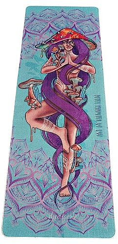 dualseele Eco Yogamatte rutschfest aus Jute und Naturkautschuk mit Tragegurt (183 x 68 x 0,5 cm) (Mushroomique)