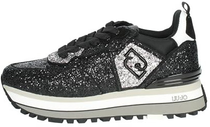 LIU JO Scarpe Donna Maxi Wonder 24 Sneaker Glitter Black D24LJ16 BF3013 37