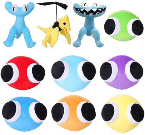 10PCS Rainbow Friends Chapter 2 Cyan and Yellow Rainbow Friends Plush Toys,9.8 Inch Plush Toy Anime Kawaii Plush Stuffed Toy Cute Plushies Plush Toys Gifts for Children