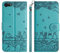 Aisenth Handyhülle für iPhone 7/8/SE 2020/SE 2022 (4,7 Zoll), Katze, Schmetterlings Muster Leder Handytasche Brieftasche Klapphülle Etui Schutz Hülle mit Ständer, Kartenfächer -Blau Grün