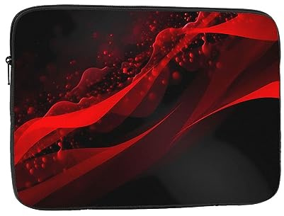 Laptoptasche mit schwarzem und rotem Hintergrund, Laptoptasche für Damen und Herren, stoßfest, 17 Zoll (43,2 cm)