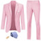 Datysum Costume 2 pièces pour Homme d'honneur - Blazer de Bal - Coupe ajustée - Deux Boutons - Robe de mariée - Veste et Pantalon - avec Cravate, Rose, Taille S