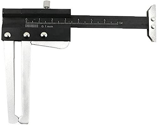 UNbit Bremsscheiben-Messschieber, Reifenprofil-Tiefenmesser, Messwerkzeug, Dickenlineal, 2-in-1, Aluminium, 0–60 mm