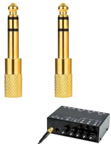 BYYT 2PCS Adaptateur Jack 6.35mm Mâle vers 3.5mm Femelle,Adaptateur Jack 6.35 3.5,Prise Jack Adaptateur Casque pour Mélangeur Audio/Piano électrique/Clavier