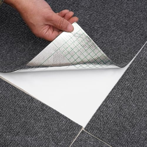 15 Stück Teppichfliesen selbstklebend, 60x60cm Bodenbelag Selbstklebend Gewerbe Teppichboden für Hause Büro (Dunkel Grau)