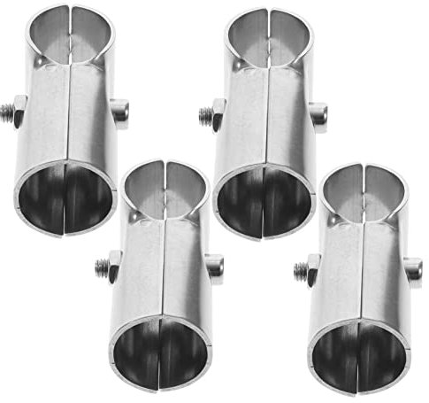 jojofuny 4pcs Tube Clamp Stainless Steel Panel Clamps for Chain Link Fence Repair Garden Shelves