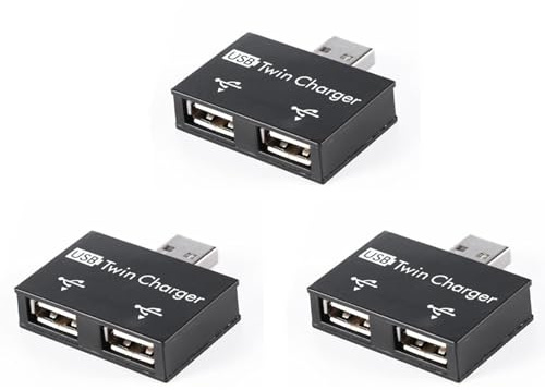 3 x USB 2.0 Stecker auf Doppel-Buchse, Ladegerät, Dual 2 Ports, USB DC, 5 V, -Splitter, Hub-Adapter, Konverter-Anschluss