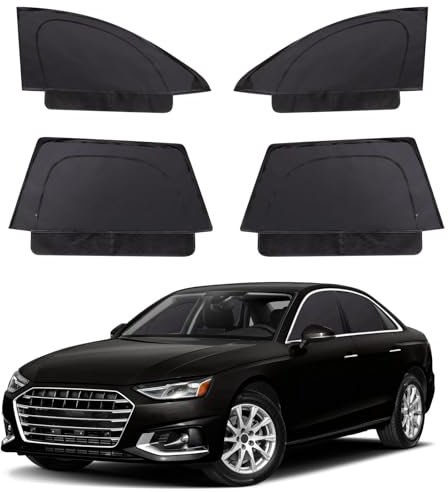 4 Piezas Parasol de Coche Lateral Compatible con Audi A4 2015-2024, Parasol Coche Bebé para Ventanas Laterales con Protección Solar UV