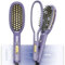 llano Glättbürste mit Haarhalter, Ionen Haarglätter Bürste, 30S Schneller Keramikerwärmung 140℃-230℃ 4 Temperatureinstellungen, Doppelspannung 110V-240V (Sparkle Purple)