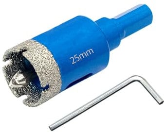 Teronbeta Punte per Trapano Diamantate 25mm con Punte Guida di Centraggio, professionale Vacuum Brasato Sega a Tazza Diamantata per piastrelle, porcellana, vetro, marmo e ceramica