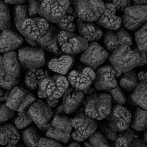 Magicwater Supply - 1,5 m³ – schwarze herzförmige recycelte, antistatische Verpackung Erdnüsse – kompostierbares und biologisch abbaubares Kissen für den Versand – staubfrei und abriebfest –