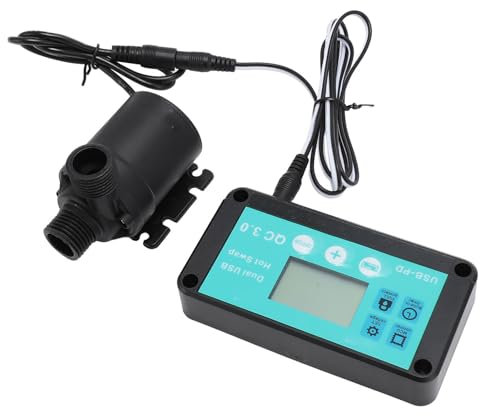 Kit de Bomba de Agua Solar, Bomba de Agua con Sincronización Ajustable de Flujo de 12 V 800 L/H para Circulación de Piscinas de Riego Rural 100-240 V (sin Panel Solar) (Enchufe