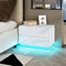 Nachttisch mit Led Holznachttisch Nachttischschrank mit 2 Schubladen Sofatisch für Schlafzimmer Wohnzimmermöbel (Weiß)