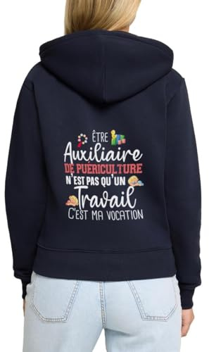 Auxiliaire De Puériculture Puéricultrice Veste À Capuche Femme Premium