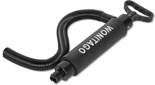 LINGVUM Manual Bilge Pump for Kayak Canoe and Boat - 19.7 Inch Portable Siphon Pump Kayak Hand Water Pumps with Reversible Hose Black
